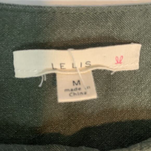 Le Lis Dress Womens Medium Minimalist Elastic Waist Tie Sleeve Preppy Classic M - Picture 6 of 9